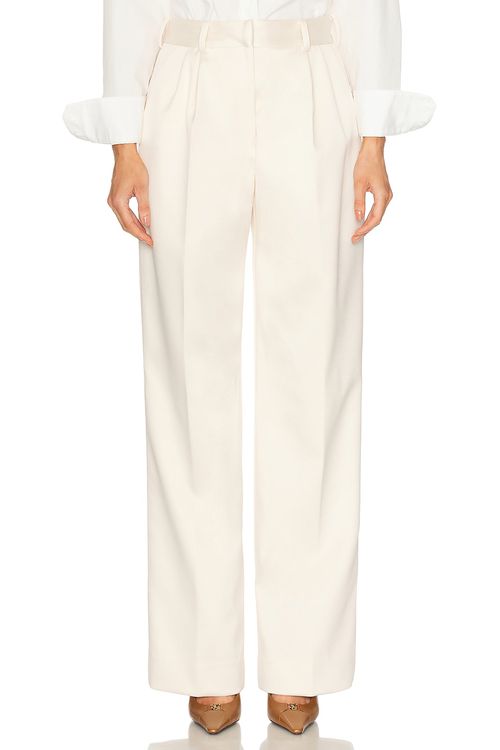 AKNVAS Dutches Satin Pant in Cream - Cream.  8 also in 0, 2