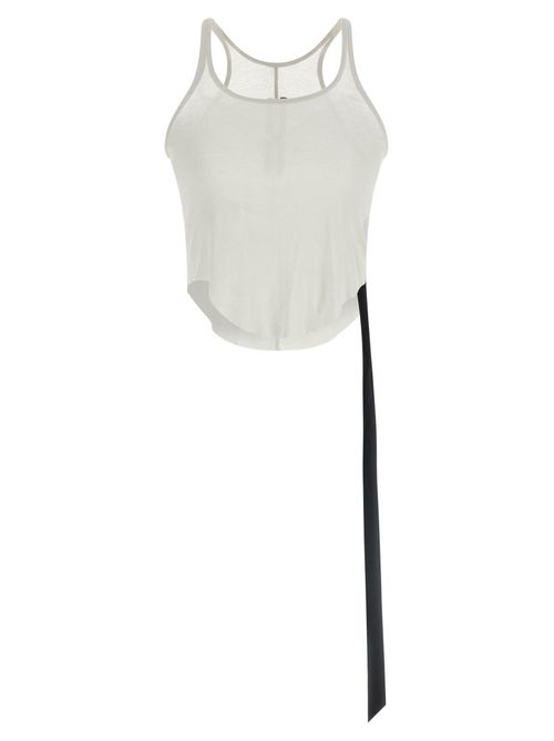 White Row Edge Ribbon Tank Top