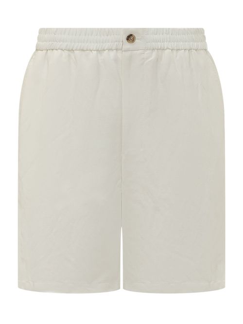 Off White Solid Shorts
