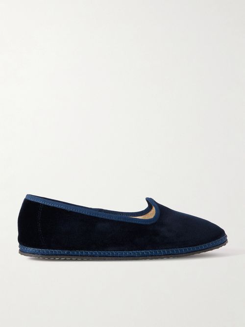 Velvet Slippers - Blue