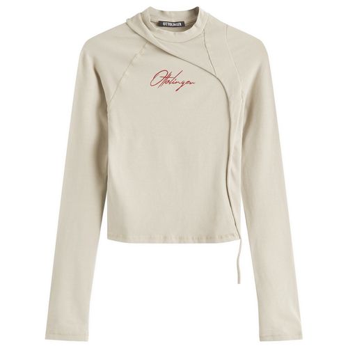 Women's Deconstructed Fitted Longsleeve in Sand Pebble, Size X-Large