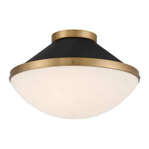 Vibrant Gold + Matte Black Flush Mount from the Xander Collection