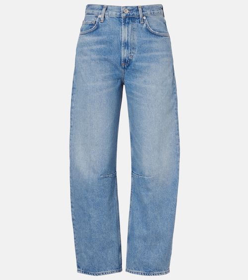 Miro high-rise cropped barrel-leg jeans