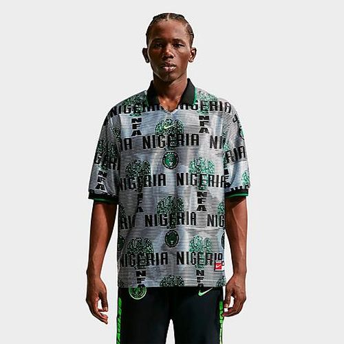 Men's Nigeria Energy Dri-FIT Soccer Top in White/Black/Pine Green
