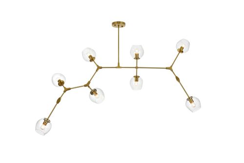 Brass Eight Light Chandelier from the Cavoli Collection