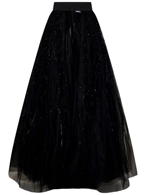 Open-front maxi skirt - Black