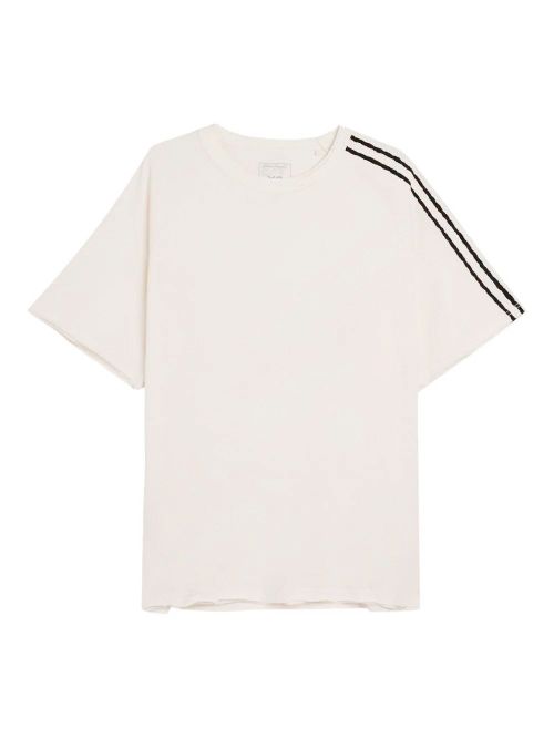 Raw Edge 3 Stripes Cotton T-Shirt