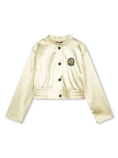 Logo-patch bomber jacket - Gold