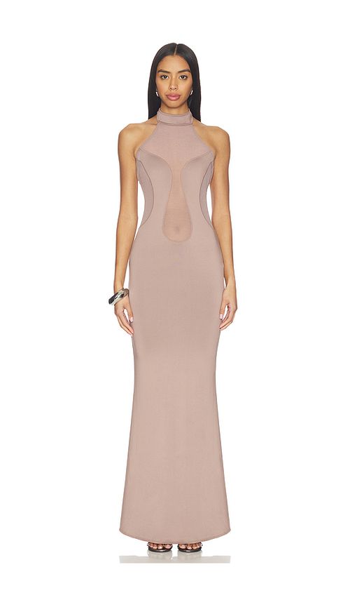 OW Collection Selia Maxi Dress in Neutral. L. Also in S, M