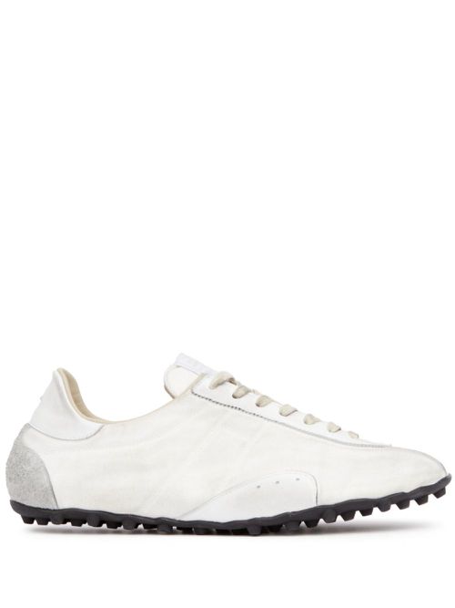 Drawstring low top sneakers - White