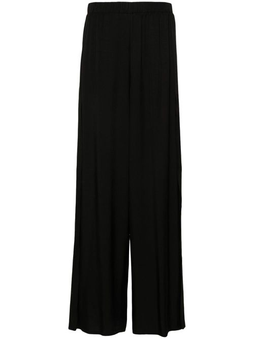 Twill wide trousers - Black