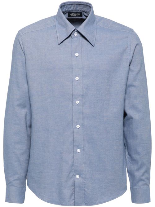 Button-down collar long-sleeves shirt - Blue