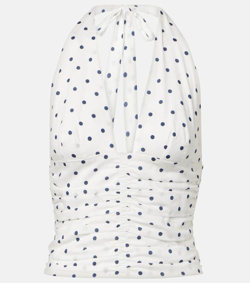 Edie polka-dot halterneck top