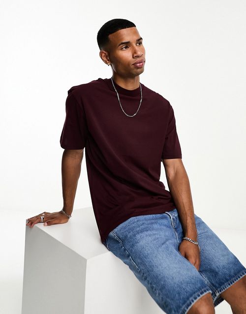 Oversized t-shirt in burgundy-Red
