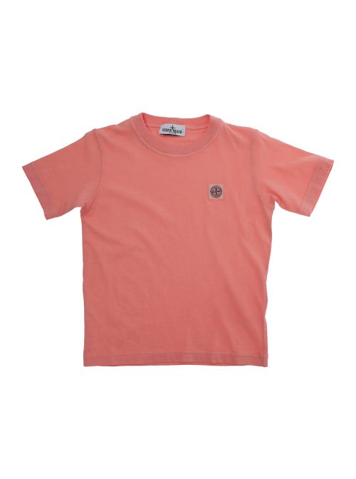 Logo-Patch Crew Neck T-Shirt — Pink