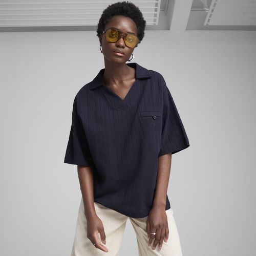PUMA YONA Women's Oversized Polo Shirt in Blue, Size XS