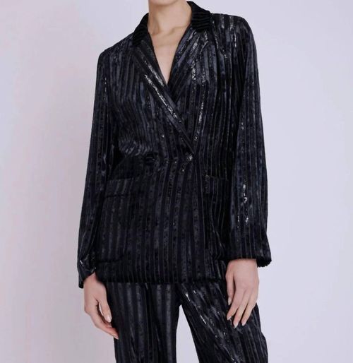 Valindra Blazer In Stripe Burnout Black