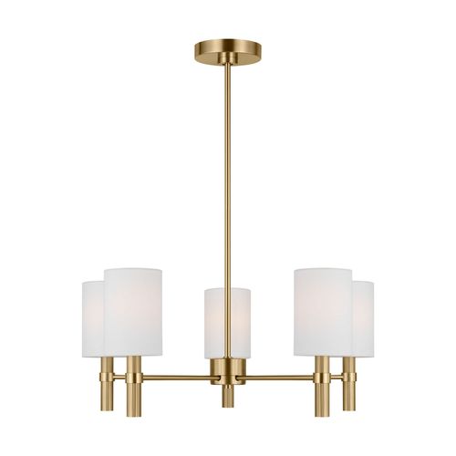 Satin Brass Chandelier from the Manor Collection