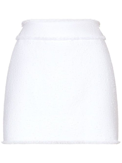 A-line tweed mini skirt - White