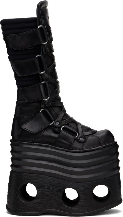VETEMENTS Black New Rock Edition Platform Tower Boots