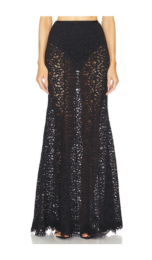 L'Academie by Marianna Zelie Maxi Skirt in Black - Black. XS also in