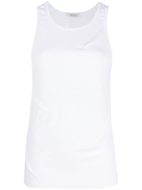 Round-neck sleeveless tank top - White