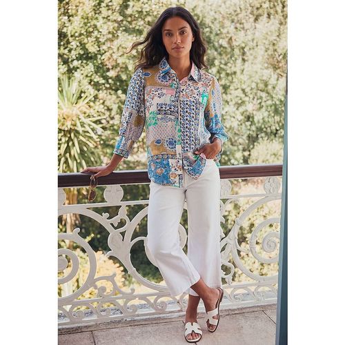 Roman Womens Patchwork Printed Shirt - Blue