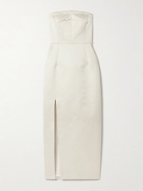 Emilia Wickstead Pola Strapless Duchesse-satin Midi Dress - Ivory
