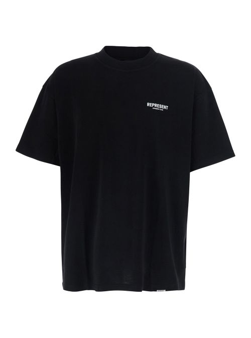 Logo-Embroidered Crew Neck T-Shirt — Black