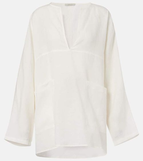 Oversized linen top