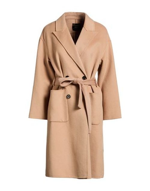 Woman Coat Camel Size L Wool, Polyester