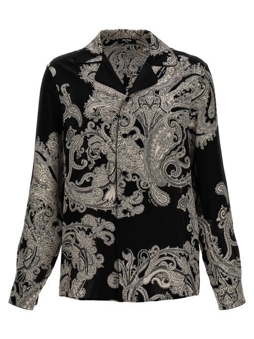 -Paisley Print Shirt Camicie Bianco/Nero-Uomo