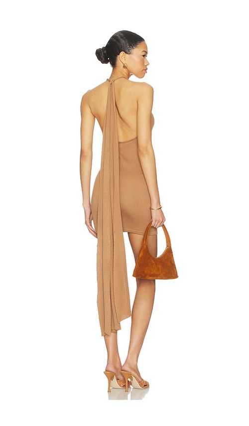 Aya Muse Onda Mini Dress in Brown. M. Also in L, S
