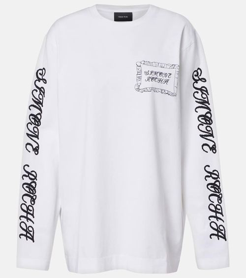 Printed cotton jersey top