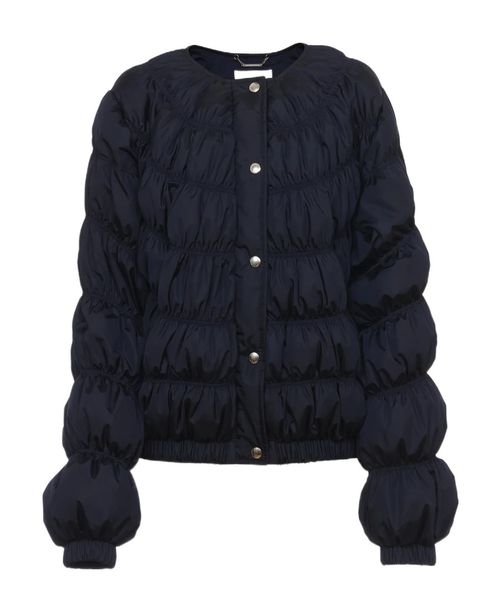 Ruched puffer down jacket