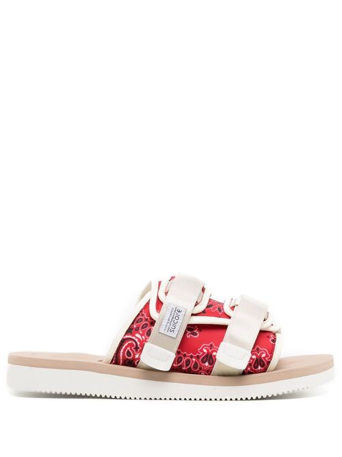MOTO-Cab paisley-print sandals - Red