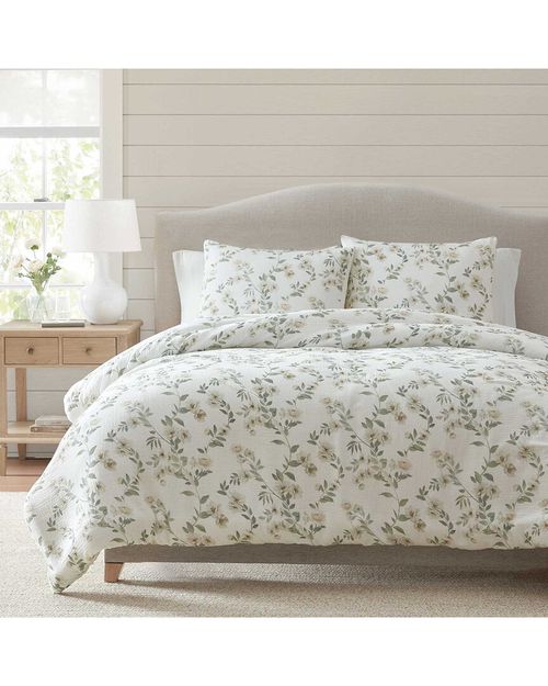 Hazel Floral 100% Cotton Printed 2-Layer Gauze Duvet Set