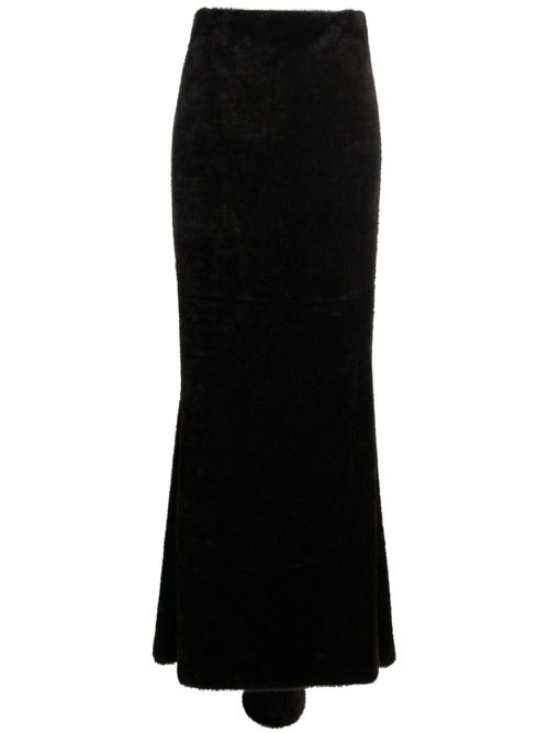 Faux-shearling maxi skirt - Black