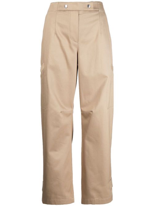 Straight-leg cotton trousers - Brown