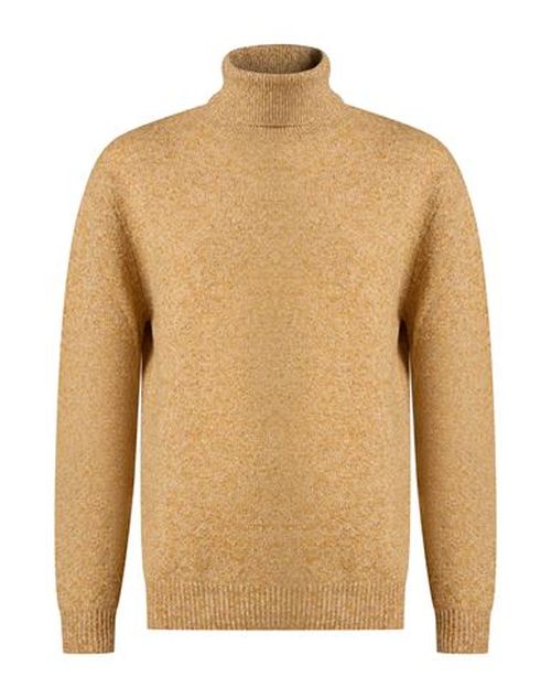 Man Turtleneck Camel Size L Virgin Wool