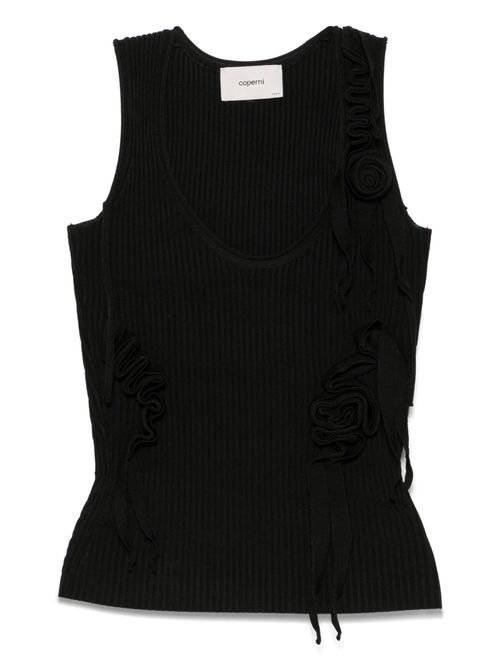 Coperni knitted ribbon tank top - Black