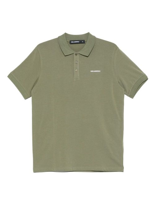 Embroidered-logo polo shirt - Green