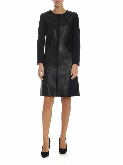 Black leather dress