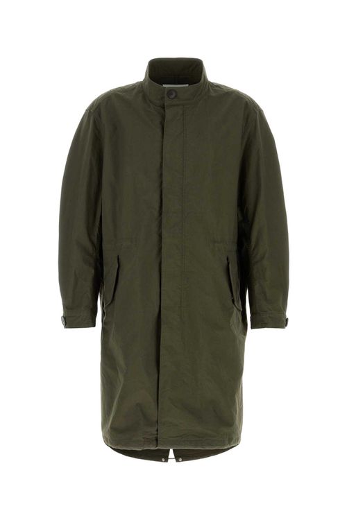 Olive Green Cotton Blend Parka