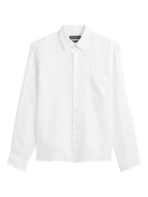 Button-up linen shirt - White
