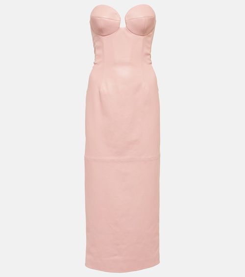 Leather bustier midi dress