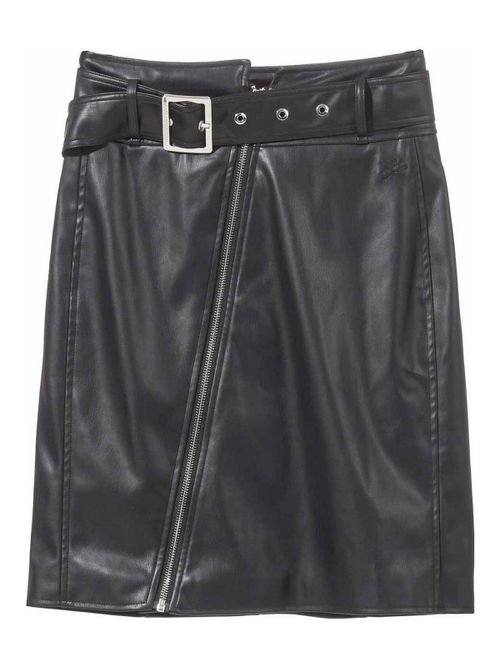 Faux Leather Skirt With Zip