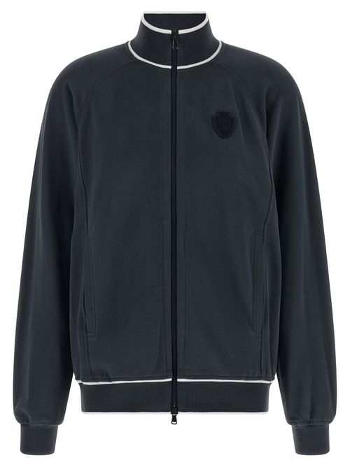 Heraldic Patch Cotton Sweatshirt — Navy