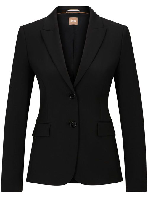 Notched-lapel wool blazer - Black