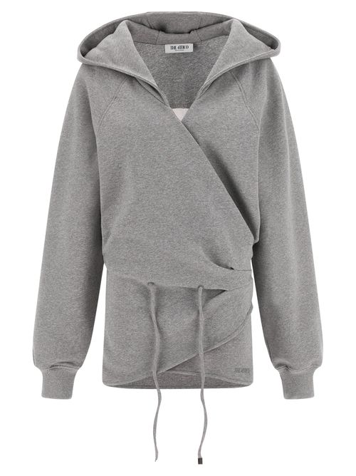 Cotton Fleece Wrap Hoodie — Gray